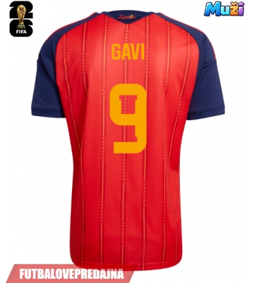 Lacne Muži Futbalové dres Španielsko Paez Gavi #9 MS 2026 Krátky Rukáv - Domáci